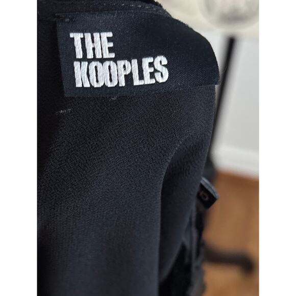 B27 The Kooples Burnout Velvet Mini Dress Womens 1 US 4 Floral Parisian Chic - Picture 10 of 14